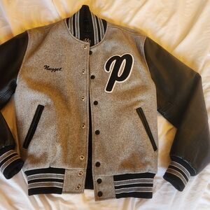 Gray and Black Varsity Jacket